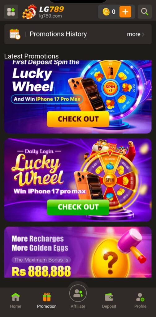 LG789 Game promotion page