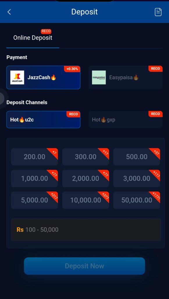 6NNN Game deposit and payment method