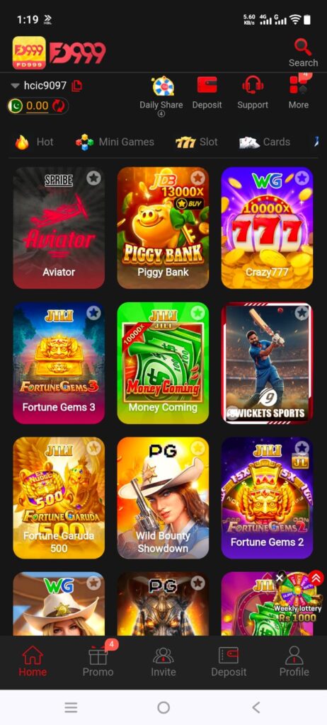 FD999 Game home screen image